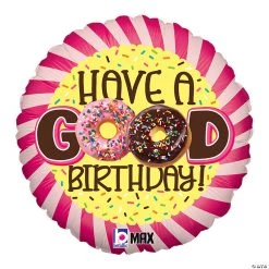 Donut Have a Good Birthday 18" Mylar Balloon