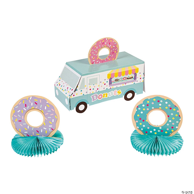 Donut Sprinkles Truck Centerpiece Set - 3 Pc. 3 Donut Sprinkles Truck Centerpiece Set - 3 Pc.