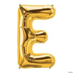 E Gold Letter 34" Mylar Balloon