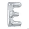 “E” Silver Letter 34" Mylar Balloon -Party Decorations Sales Shop e silver letter 34 mylar balloon13635361