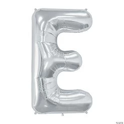 “E” Silver Letter 34" Mylar Balloon