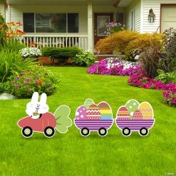 Easter Bunny Train Yard Sign Set