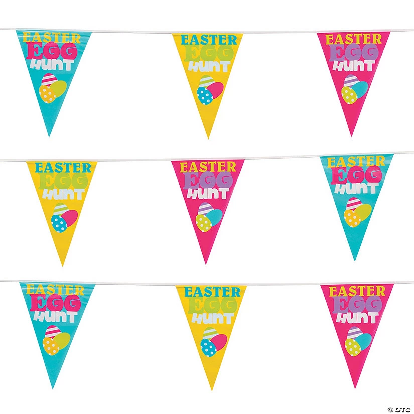 Easter Egg Hunt Plastic Pennant Banner 3 Easter Egg Hunt Plastic Pennant Banner