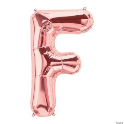 F Rose Gold Letter 34" Mylar Balloon