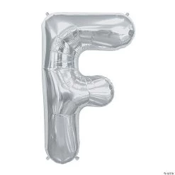 “F” Silver Letter 34" Mylar Balloon