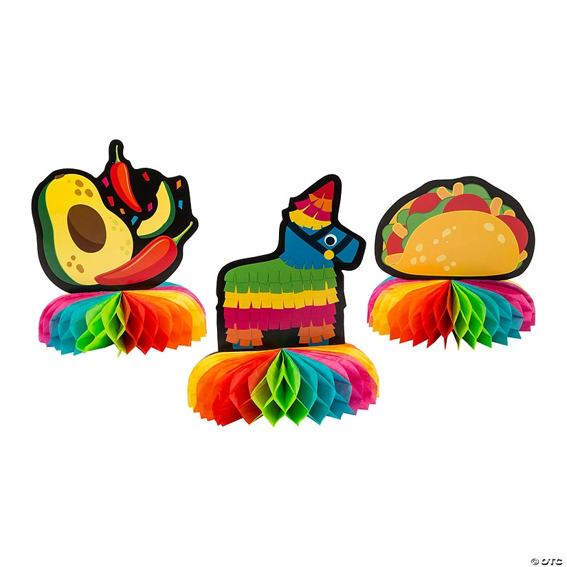 Fiesta Honeycomb Centerpieces - 3 Pc. 3 Fiesta Honeycomb Centerpieces - 3 Pc.