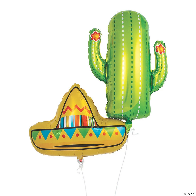 Fiesta Mylar Balloons - 2 Pc. 3 Fiesta Mylar Balloons - 2 Pc.