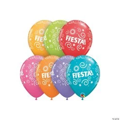 Fiesta Swirls 11" Latex Balloon Assortment - 50 Pc.