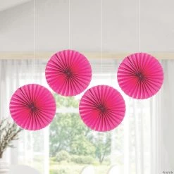 Giant Hanging Paper Fans - 6 Pc. 7 Giant Hanging Paper Fans - 6 Pc. -Party Decorations Sales Shop giant pink hanging paper fans 6 pc 13829572 a02