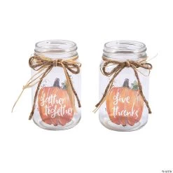 Give Thanks Fall Mason Jars - 6 Pc.