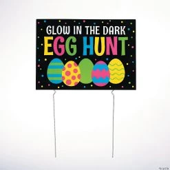 Glow-In-The-Dark Easter Egg Hunt Yard Sign 5 Glow-In-The-Dark Easter Egg Hunt Yard Sign -Party Decorations Sales Shop glow in the dark easter egg hunt yard sign13822143 a01