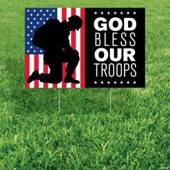 God Bless Our Troops Yard Sign