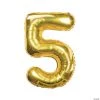 Gold 5 Shaped Number 34" Mylar Balloon -Party Decorations Sales Shop gold 5 shaped number 34 mylar balloon13991188