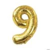 Gold 9 Shaped Number 34" Mylar Balloon 2 Gold 9 Shaped Number 34" Mylar Balloon -Party Decorations Sales Shop gold 9 shaped number 34 mylar balloon13991191
