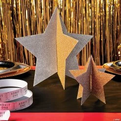 Gold & Silver Star Centerpieces - 2 Pc. -Party Decorations Sales Shop gold and silver star centerpieces 2 pc 38 1875 a01