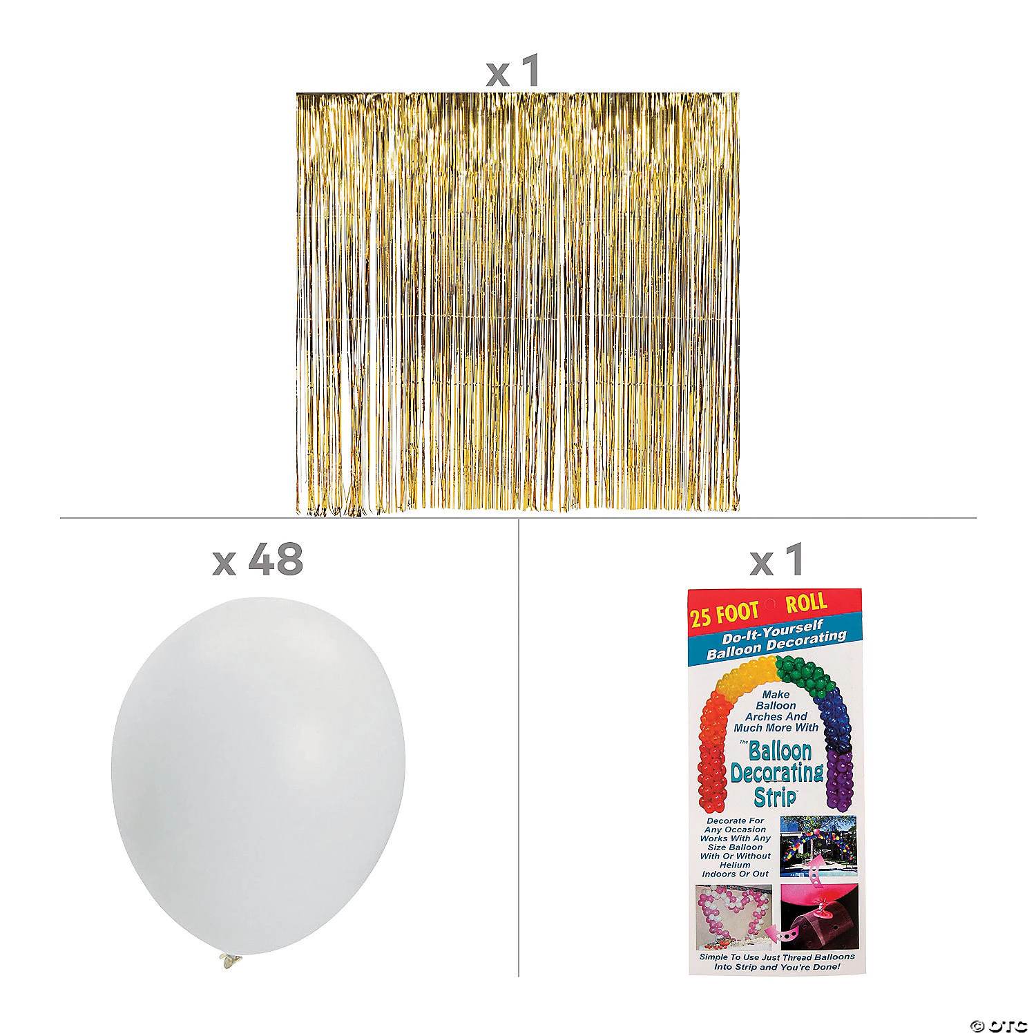 Gold & White Backdrop & Balloons Decorating Kit - 50 Pc. 4 Gold & White Backdrop & Balloons Decorating Kit - 50 Pc. - Image 2