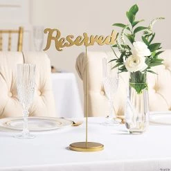 Gold Calligraphy Reserved Table Signs - 6 Pc. -Party Decorations Sales Shop gold calligraphy reserved table signs 6 pc 13773149 a02