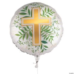 Gold Cross 18" Mylar Balloon