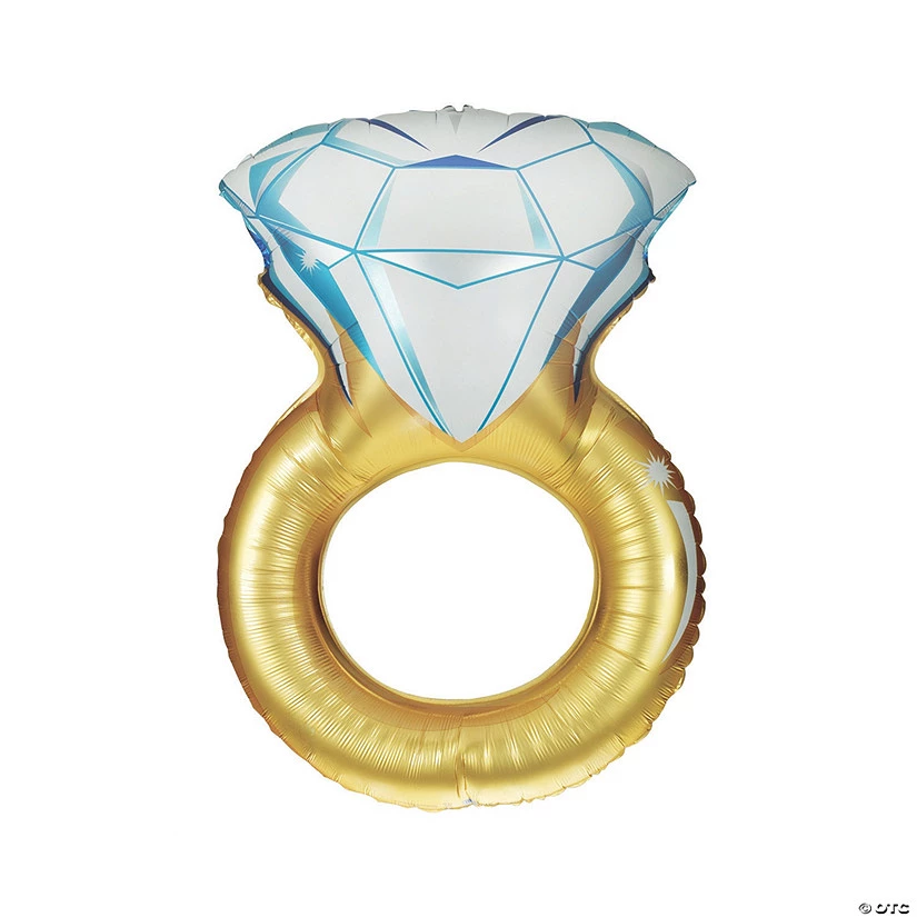 Gold Engagement Ring 37" Mylar Balloon 3 Gold Engagement Ring 37" Mylar Balloon