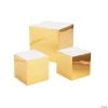 Gold Foil Square Dessert Riser Set - 3 Pc. -Party Decorations Sales Shop gold foil square dessert riser set 3 pc 13958971