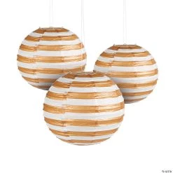 Striped Paper Lanternss - 6 Pc.