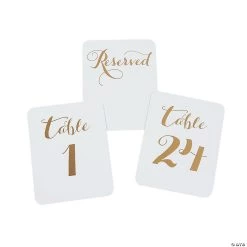 Metallic Foil Table Numbers - 24 Pc.