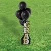Grad Vertical Yard Sign Kit with 11" Black Latex Balloons - 21 Pc. -Party Decorations Sales Shop gold grad vertical yard sign kit with black 11 latex balloons 21 pc 14210725
