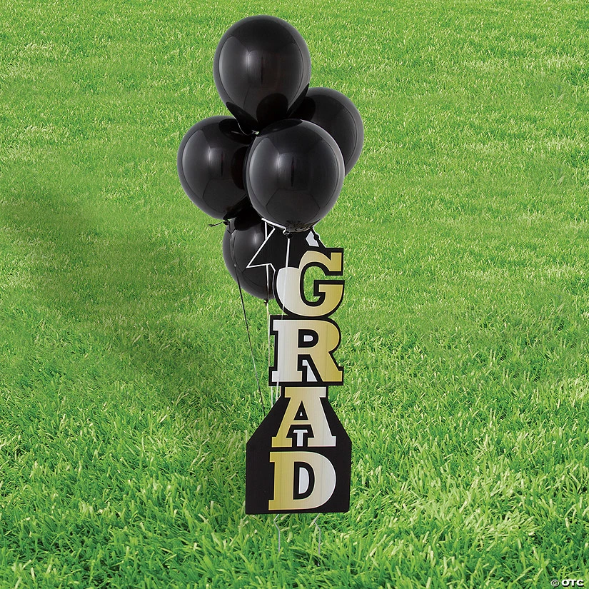Grad Vertical Yard Sign Kit with 11" Black Latex Balloons - 21 Pc. 3 Grad Vertical Yard Sign Kit with 11" Black Latex Balloons - 21 Pc.