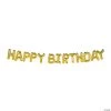 Gold Happy Birthday Mylar Balloon Banner - 13 Pc. -Party Decorations Sales Shop gold happy birthday mylar balloon banner 13 pc 13834585