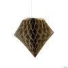 Hanging Tissue Paper Diamond Decorations - 6 Pc. -Party Decorations Sales Shop gold metallic hanging tissue paper diamond decorations 6 pc 13767050