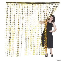 Gold Star Foil Curtain Backdrop