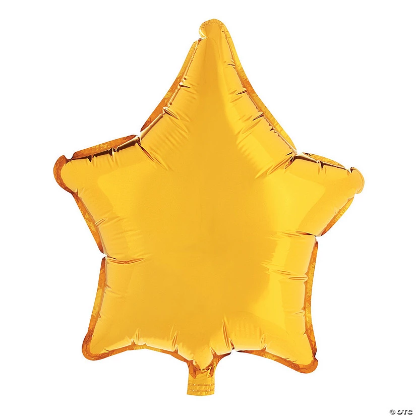 Gold Star-Shaped 18" Mylar Balloons - 12 Pc. 3 Gold Star-Shaped 18" Mylar Balloons - 12 Pc.