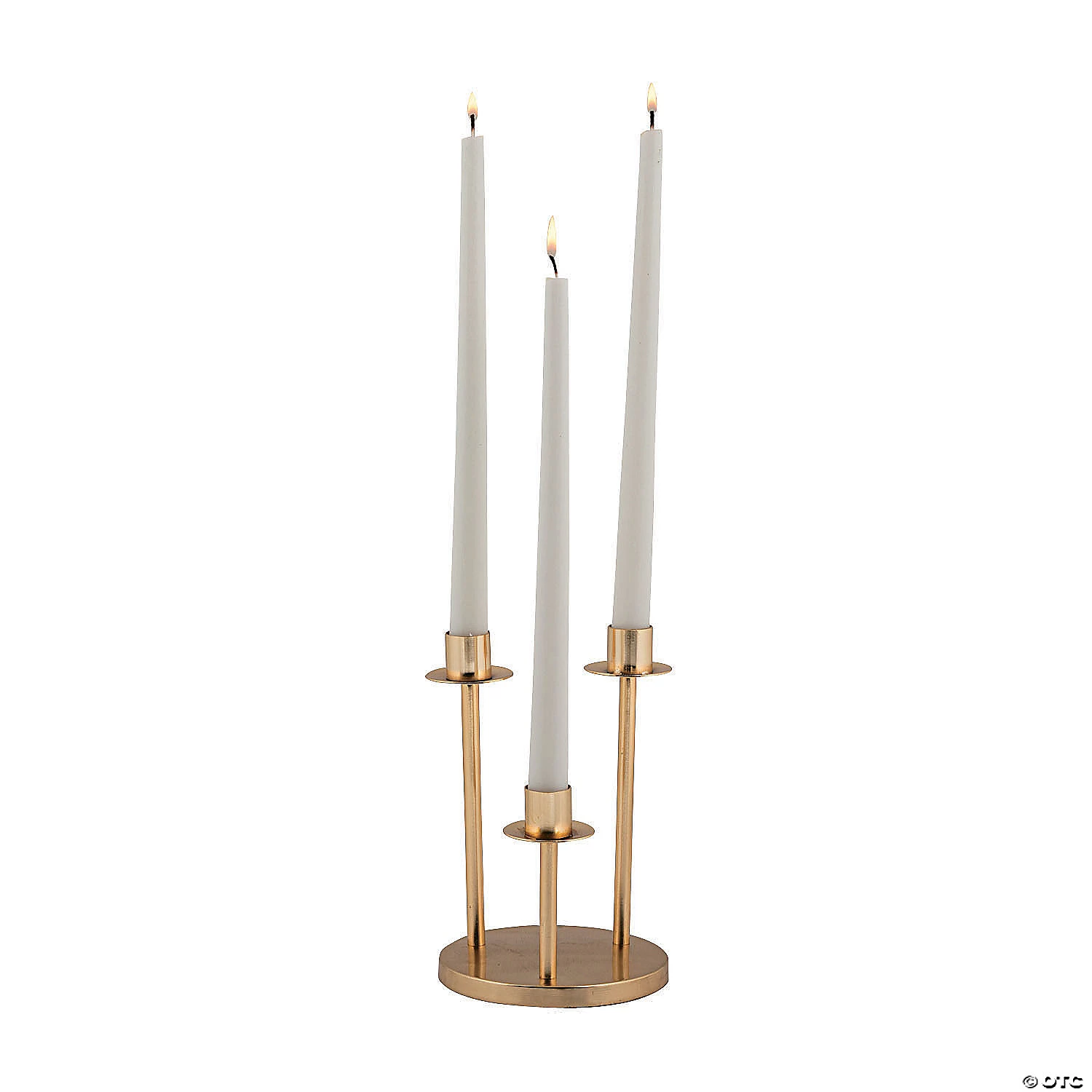 Gold Three-Arm Candelabra 4 Gold Three-Arm Candelabra - Image 2