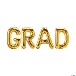 Grad Gold 36" Mylar Balloon Kit - 4 Pc.