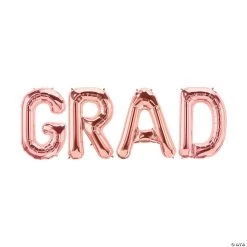 Grad Rose Gold 36" Mylar Balloon Kit - 4 Pc.