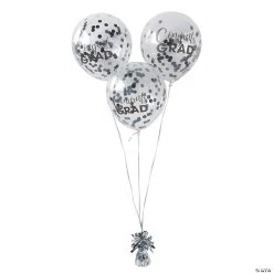 Graduation Mortarboard Confetti 12" Latex Balloons - 12 Pc.
