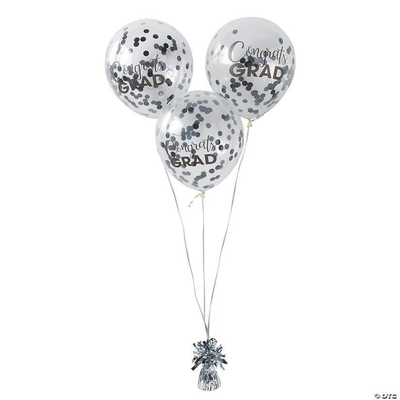 Graduation Mortarboard Confetti 12" Latex Balloons - 12 Pc. 3 Graduation Mortarboard Confetti 12" Latex Balloons - 12 Pc.