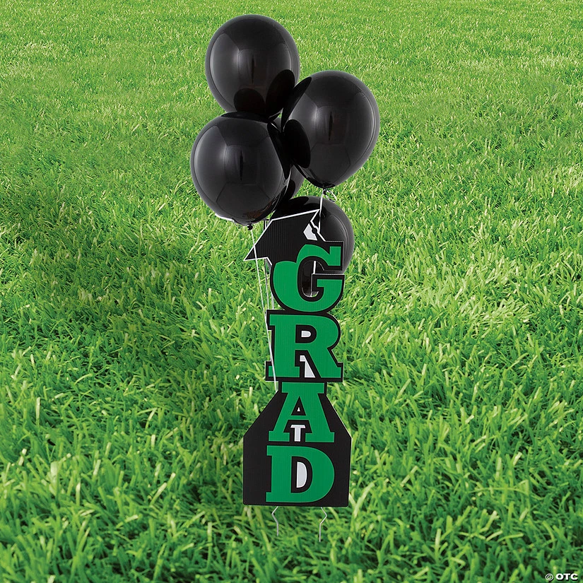 Grad Vertical Yard Sign Kit with 11" Black Latex Balloons - 21 Pc. 3 Grad Vertical Yard Sign Kit with 11" Black Latex Balloons - 21 Pc.