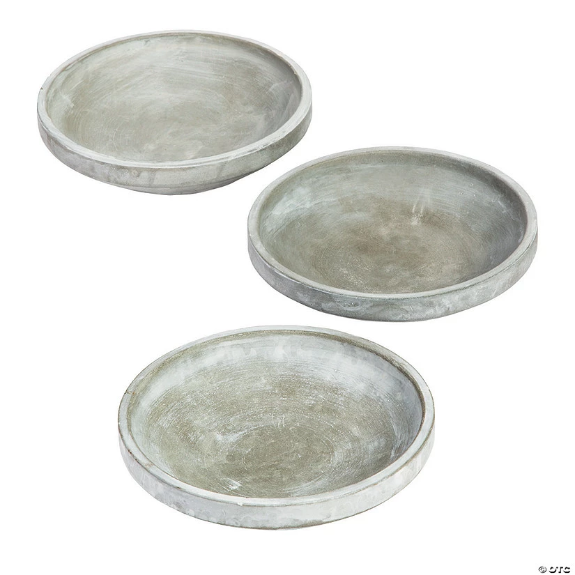 Grey Ceramic Centerpiece Trays - 3 Pc. 3 Grey Ceramic Centerpiece Trays - 3 Pc.