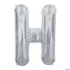 “H” Silver 34" Mylar Letter Balloon -Party Decorations Sales Shop h silver 34 mylar letter balloon13635370