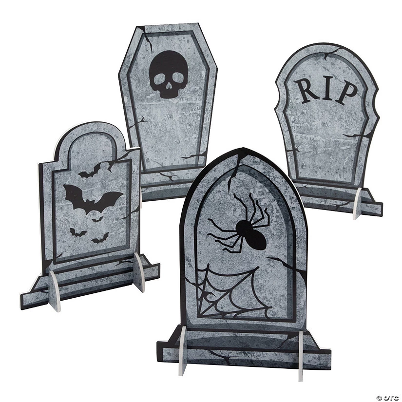Halloween Headstone Centerpieces - 4 Pc. 3 Halloween Headstone Centerpieces - 4 Pc.