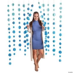 Hanging Snowflakes Curtain Backdrop