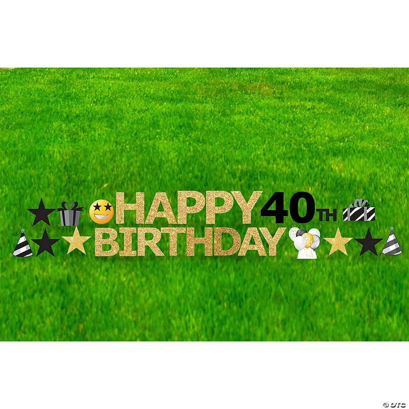 Happy 40th Birthday Yard Sign Kit 3 Happy 40th Birthday Yard Sign Kit