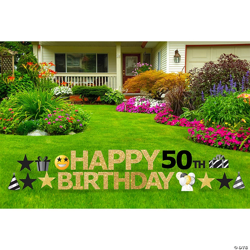 Happy 50th Birthday Yard Sign Kit 3 Happy 50th Birthday Yard Sign Kit
