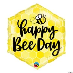 Happy Bee Day Hexagon-Shaped 20" Mylar Balloon