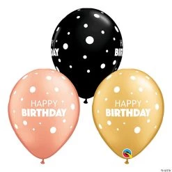Happy Birthday Dots 11" Latex Balloons - 50 Pc.