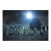 Haunted Cemetery Backdrop - 3 Pc. -Party Decorations Sales Shop haunted cemetery backdrop 3 pc 13703555