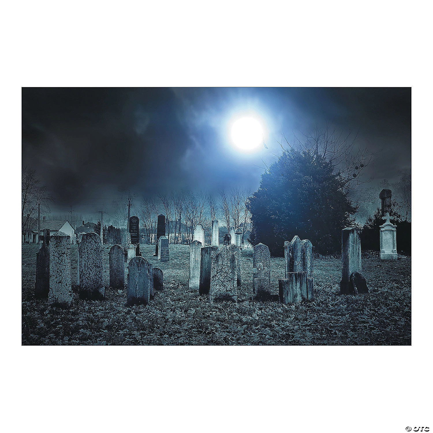 Haunted Cemetery Backdrop - 3 Pc. 3 Haunted Cemetery Backdrop - 3 Pc.