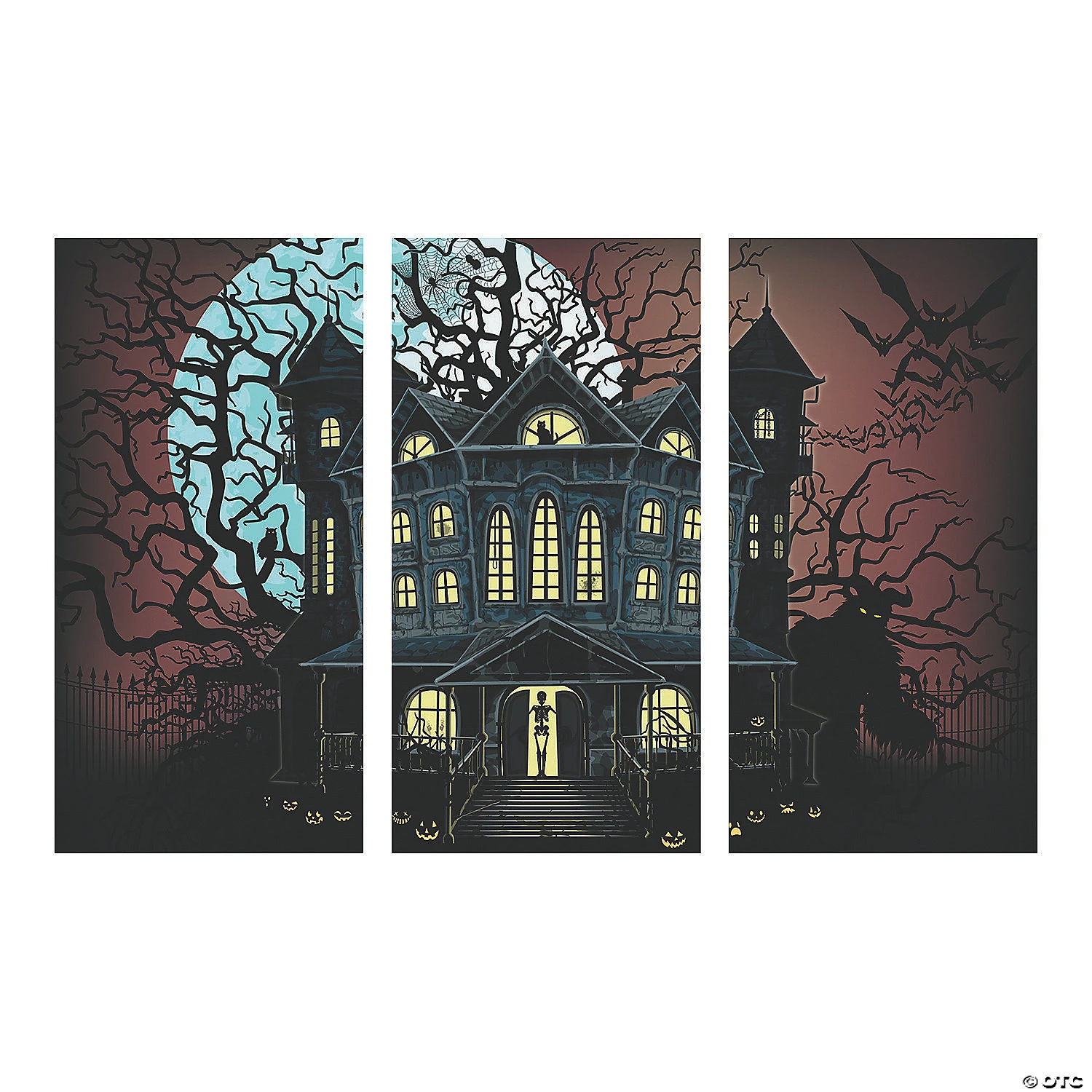 Haunted House Backdrop Halloween Decoration - 3 Pc. 4 Haunted House Backdrop Halloween Decoration - 3 Pc. - Image 2