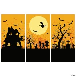 Haunted House Classic Backdrop Halloween Decoration - 3 Pc. -Party Decorations Sales Shop haunted house classic backdrop halloween decoration 3 pc 13745152 a01